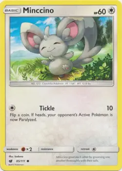 Minccino - 85/111 - Common - Crimson Invasion - 2017 Pokemon TCG - Near Mint - Image 1