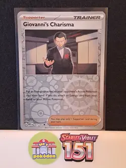 Pokemon TCG Giovanni's Charisma Scarlet & Violet-151 161/165 Reverse Holo - Image 1