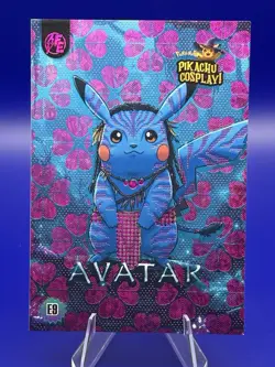 POKEMON PIKACHU COSPLAY * AVATAR * E9 * BOX HIT - FOIL HOLO Pink - Image 1
