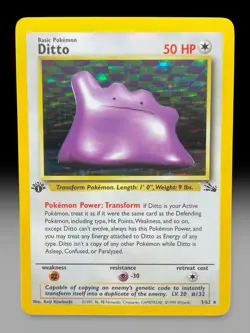 Pokemon TCG Ditto 3/62 Fossil 1st Edition Holo Rare 50 HP Basic 1999 - Image 1