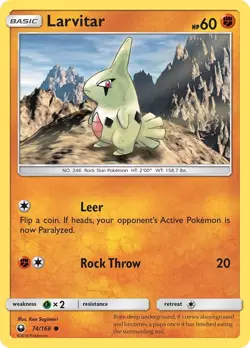 Larvitar (74/168) Common NM CES SM - Celestial Storm Pokemon TCG - Image 1