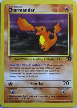 Charmander 50/82 Common Team Rocket Pokemon Unlimited Lightly Played - Image 1
