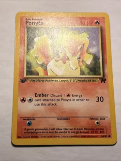 Pokemon TCG 1st Edition Ponyta Team Rocket 64/82 Vintage Card WOTC NM - Image 3