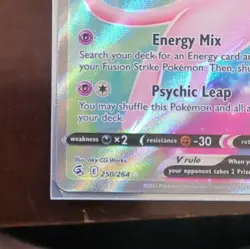Pokemon TCG Swsh08 Fusion Strike Mew V 250/264 Ultra Rare Full Art Holo English - Image 3