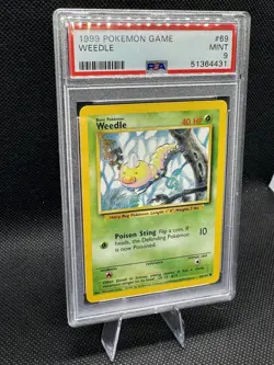 1999 POKEMON BASE SET UNLIMITED #69 WEEDLE PSA 9 - Image 2