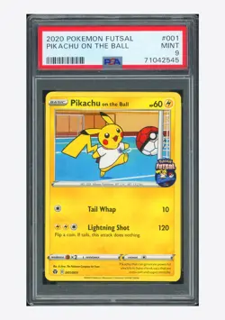 Pokemon PSA 9 Pikachu on the Ball Promo 2020 001/005 Futsal English - Image 1