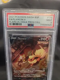 2021 Pokemon - Flareon V SWSH #179 BSP VMAX PREM. COLL. PSA 9 BLACK STAR PROMO - Image 2