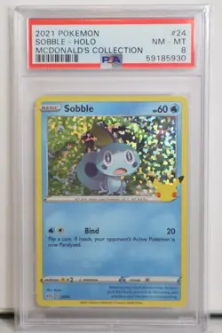 2021 POKEMON Sobble HOLO MCDONALD'S COLLECTION #24 PSA 8 NM-MINT - Image 1