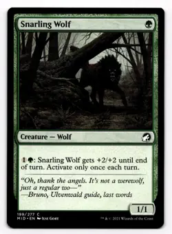 MTG Innistrad Midnight Hunt Snarling Wolf 199/277 Magic the Gathering - Image 1