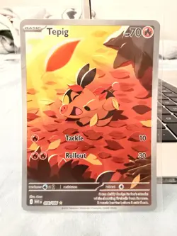 Pokemon Tepig Illustration Rare 096/086 Sv: White Flare Basic - NM - Image 1