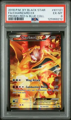 2016 POKEMON XY BLACK STAR PROMO RED & BLUE COLL FULL ART/CHARIZARD EX PSA 6 - Image 1