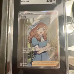 Lady 193/196 Sword & Shield Pokemon TCG Lost Origin Ultra Rare SGC 10 Gem Mint - Image 2