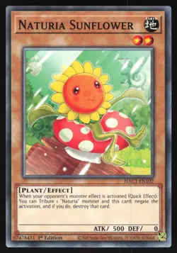 Naturia Sunflower - HAC1-EN102 - Common - 1st Edition Yugioh - Image 1