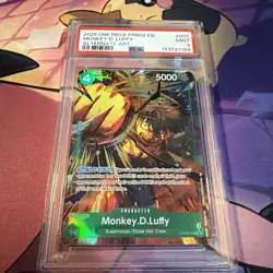 PSA 9 Mint One Piece PRB02-005 Monkey D. Luffy Alternate Art English - Image 2