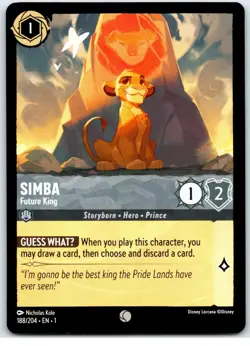 #188 Simba - Future King - Common Steel PLAYSET x4 2023 Lorcana First Chapter 4x - Image 2