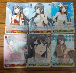 Weiss Schwarz Bunny Girl Senpai "R” lot of 6 japanese ver - Image 1