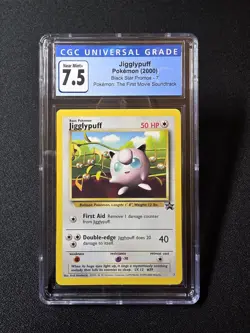 Pokemon TCG 2000 Jigglypuff 7 WOTC Black Star Promo Card Graded CGC 7.5 - Image 1