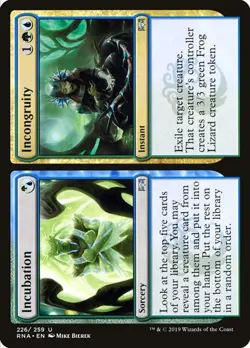 Incubation // Incongruity Ravnica Allegiance MTG MAGIC SORCERY INSTANT RARE - Image 1