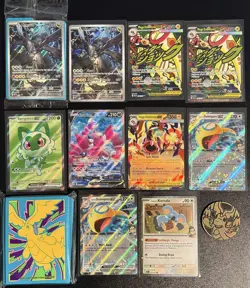Ascended Heroes Pokemon Card lot x10 Card’s NM/M x2 ETB Promo’s, Sleeves & Coin - Image 1