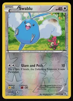 Reverse Holo Swablu 103/113 Legendary Treasures Akira Komayama Pokemon TCG Card - Image 1