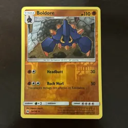 Boldore 70/149 UC Reverse Holo Pokemon TCG Card Sun & Moon NM - Image 1