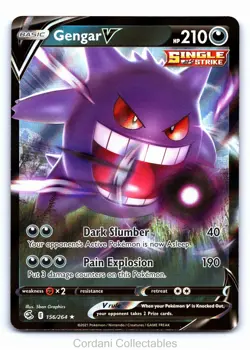 Gengar V 156/264 - Fusion Strike - Pokemon Card - Near Mint - Image 1