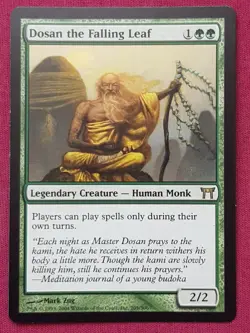Magic The Gathering CHAMPIONS OF KAMIGAWA DOSAN THE FALLING LEAF green card MTG - Image 1