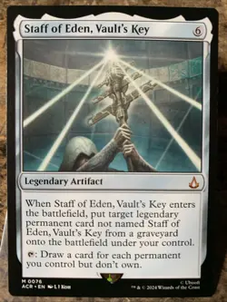 MTG TCG Assassins Creed Staff of Eden, Vault's Key 0076 Regular Mythic - Image 1