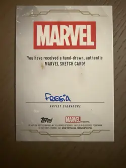 2025 Topps Marvel Sketch Card Ms. Marvel 1/1 W Fresia Autograph (back) - Image 2