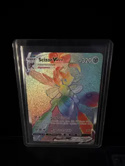 Pokemon TCG Scizor VMAX Darkness Ablaze Rainbow Rare Card 193/189 NM - Image 1