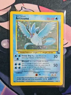 Articuno 2/62 Fossil Holo Authentic Pokemon Card MP Condition - Image 1