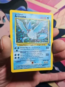 Articuno 2/62 Fossil Holo Authentic Pokemon Card MP Condition - Image 3