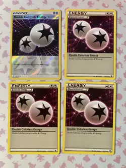 Pokemon TCG - 4x Double Colorless Energy, 1 reverse, 3 regular, LP/MP - Image 1