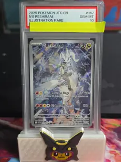 2025 POKEMON JTG EN-JOURNEY TOGETHER ILLUSTRATION RARE #167 N'S RESHIRAM PSA 10 - Image 1
