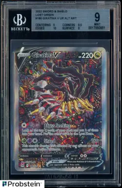 2022 Pokemon Sword & Shield Lost Origin #186 Giratina V UR Alt Art BGS 9 MINT - Image 1