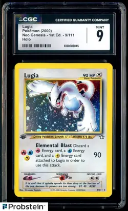 2000 Pokemon Neo Genesis 1st Edition #9/111 Lugia Holo CGC 9 MINT Low POP - Image 1