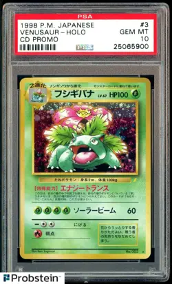 1998 Pokemon Japanese CD Promo #3 Venusaur Holo PSA 10 GEM MINT - Image 1