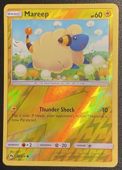Mareep Reverse Holo Common 76/214 Pokemon TCG Sun & Moon Lost Thunder NM - Image 1