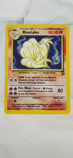 Pokemon TCG Ninetales Base Set 2 13/130 Holo Rare Stage 1 80 HP English - Image 1