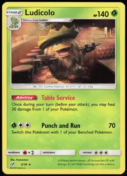 Detective Pikachu Ludicolo 2/18 Rare Pokemon Holo NM/M - Image 1