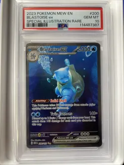 Pokemon TCG Blastoise ex 200/165 Scarlet & Violet 151 PSA 10 Holo Rare - Image 1
