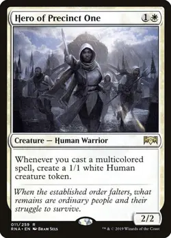 Hero of Precinct One Ravnica Allegiance MTG MAGIC CREATURE HUMAN WARRIOR RARE - Image 1