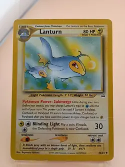 Lanturn 32/64 Uncommon Neo Revelation Pokemon Heavily Played - Image 1