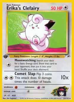 Erika's Clefairy 25/132 Rare Gym Heroes Pokemon Unlimited Moderately Played - Image 1