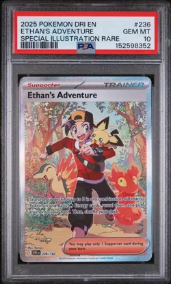 2025 POKEMON DRI EN-DESTINED RIVALS #236 ETHAN'S ADVENTURE PSA 10 - Image 1