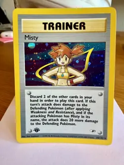 Pokemon TCG Misty Trainer #18 [LP++] 1st Edition Gym Heroes Excellent Condition - Image 1