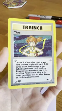 Pokemon TCG Misty Trainer #18 [LP++] 1st Edition Gym Heroes Excellent Condition - Image 2