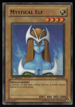 Mystical Elf LOB-062 GLOSSY Super Rare 1st Edition Yu-Gi-Oh - Image 1