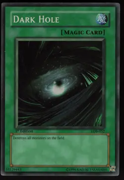 Dark Hole (Magic) LOB-052 WAVY Super Rare 1st Edition Yu-Gi-Oh - Image 1