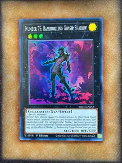 Yugioh Number 75: Bamboozling Gossip Shadow TOCH-EN052 Super Rare 1st Ed LP - Image 1